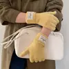 Luvas de Tricô Cor Sólida Estilo Coreano Compatíveis com Tela de Toque para Mulheres, Atmosfera de Inverno, Engrossadas, Quentes, Ciclismo, À Prova de Frio, Dedos Separados, Moda Estudantil
