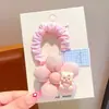 Novidade de Primavera Estilo Infantil Laços de Cabelo de Flor, Presilhas de Cabelo Fofas de Desenho Animado para Meninas Que Não Danificam o Cabelo, Elásticos de Cabelo Tipo Intestino Delgado, Cordas de Cabelo