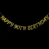 Bandeira Personalizada e Papel com Glitter de Flores para Aniversário de 30 40 50 60 70 80 90 100 Anos Disponível em 5 Cores