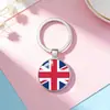 Llavero de gema de tiempo de bandera nacional de la OTAN Estados Unidos Reino Unido Francia Alemania joyería llavero colgante