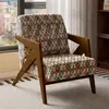 Sillón individual Richard de madera maciza nórdica para sala de estar, estilo retro de diseñador antiguo para hotel, casa de huéspedes, balcón y cafetería