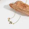 Collar de Panda Dorado Estilo Chino con Bambú y Adorno de Esmeralda, Cadena para Clavícula Versátil y Linda para el Uso Diario