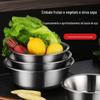 Tigela de Sopa de Aço Inoxidável 304 com Escala, Tigela para Misturar, Tigela para Bater Ovos e Misturar Massa, Utensílio de Grau Alimentício, Tigela de Louça Doméstica