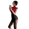 Uniforme de Secretaria sexy ol personalizado talla extra Negro Seda Falda de cadera ajustada cosplay Traje de Vestido de Deseo Puro para mujer