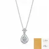 Colar com Pingente de Moissanita em Forma de Gota de Prata S925 1.25 Quilates Design Original Corrente para Clavícula de Luxo Leve Venda Quente Transfronteiriça