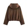 Ropa europea y americana para mujer transfronteriza, moda casual simple versátil con capucha, chaqueta bomber de venta caliente en AliExpress