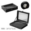 Joyero de franela de gran capacidad con ventana transfronteriza, exquisito joyero, caja de almacenamiento para pendientes, collares y anillos, suministro directo de fabricantes