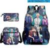 Mochila Escolar de Tres Piezas 2Bluelock Prisión Azul 2025 de Lanzamiento Nuevo Impresión Digital 3D Mochila Escolar Estuche para Lápices Cartera