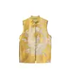 Nueva Chaqueta sin Mangas de Estilo Chino Nacional Estilo Retro Sentido de Alta Gama Chaleco Cardigan Tang Suit Bordado de Industria Pesada Top Cheongsam con Cuello Vertical
