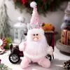 Decoraciones Navideñas Muñeca Linda de Lentejuelas Rosas Adornos Muñeca Navideña de Tela Hombre Mayor Muñeco de Nieve Reno Colgante