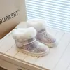 Botas de Nieve para Niñas 2026 Invierno Nuevas Zapatos Grandes de Algodón para Niños Otoño e Invierno Botas de Princesa para Bebé Zapatos de Terciopelo Plus para Niñas