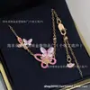 V oro versión alta Collar Doble Mariposa Glaph Phantom Cadena para Clavícula de Mujer con Diamantes Accesorios para Collar Fabricante