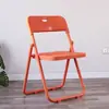 Silla Plegable de Plástico, Taburete Doméstico, Silla Moderna de Moda para Fotos, Silla de Oficina para Dormitorio, Silla para Conferencias y Capacitación, Silla con Respaldo