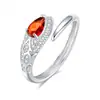 Anillo de Plata de Ley S925 con Forma de Serpiente Abierta de Moda Lujo Ligero Anillo de Cuarzo Natural Ajustable Serpiente del Zodiaco Benmingnian