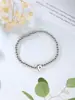 Pulsera de cuentas elástica con letra A pequeña brillante de globo 14k para niñas, pulsera de cuentas de cobre, nueva de otoño