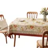 Mantel Estilo Retro Americano, Sin Lavado, Impermeable, Resistente al Aceite, Lujo Ligero, Tacto de Alta Gama, Nuevo Modelo 2024, Tela para Mesa de Café