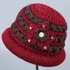 Conjunto de Gorro y Bufanda de Invierno para Mujeres de Mediana Edad y Mayores, Forrado de Felpa, Engrosado, a Prueba de Frío, Protector de Orejas, Cálido Gorro de Lana Tejida para Mujeres