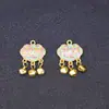 Colgante Auspicioso Tradicional de Loto con Goteo de Oro Pulsera de Cuerda Trenzada Hecha a Mano Accesorios de Joyería con Cuentas Adorno Colgante