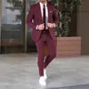2026 Novo Terno Masculino para Comércio Exterior Conjunto de Duas Peças Cor Sólida Slim Fit Terno Formal de Banquete Jaqueta