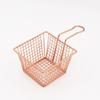 Cesta Mini Cuadrada Lista para Usar del Fabricante Oro Rosa Cesta para Papas Fritas Alambre de Hierro Restaurante Cesta para Freír Snacks de Pollo Frito