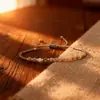 Pulseira Colorida de Miçangas de Arroz Estilo Boho para Mulheres, Cordão de Mão Ajustável com Pedra Multifacetada Nicho Estilo Ins, Tendência de Joias Transfronteiriça