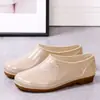 Botas de lluvia, zapatos impermeables, cubrebotas de goma, botas de agua de moda para mujer, duraderas, adecuadas para uso en la cocina, de corte bajo, para el trabajo, antideslizantes, de caña corta, con suela blanda