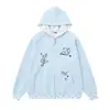 Sudadera con capucha de retazos de colores contrastantes bordada estilo japonés, linda, para mujer, otoño, pata de gato, linda, suelta, chaqueta cárdigan, moderna