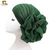 Sombrero Turbante de Flor Grande de Seda Brillante Nuevo Sombrero Indio Suministro Más Vendido de Amazon Tjm-322 Estilo Étnico Holgado