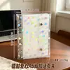 Cuaderno de hojas sueltas A5A6A7M5 con cubierta de PVC de colores con diseño de corazón láser, un solo botón de presión, cuaderno planificador transparente con cubierta reemplazable