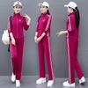 Traje Deportivo Casual de Dos Piezas para Mujer de Algodón Otoño Cárdigan de Manga Larga Elegante Ropa Deportiva Traje para Baile Cuadrado y Jardín