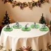 Banderín navideño y de cumpleaños transfronterizo en tonos verde fresco, banderín de letras, adorno colgante en espiral, topper para pastel y arreglo decorativo