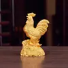 El Gallo Dorado Trae Riqueza: Adorno de Gallo del Zodiaco Chino, Mascota Propicia para el Hogar, Escritorio, Oficina, Sala de Estar y Decoración del Hogar