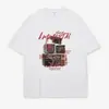 Camiseta de Verano Pesada Marca Americana de Moda Tendencia Retro Algodón Puro Streetwear Manga Corta Diseño para Hombre Holgada Top de Media Manga