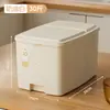 Contenedor de arroz transparente de grado alimenticio para uso doméstico, a prueba de insectos y humedad, caja de almacenamiento de arroz sellada, cubo de arroz de cocina, frasco de almacenamiento de harina
