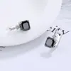 Europa y Estados Unidos el más vendido de alta gama con sentido de diseño geométrico de circón cuadrado para mujer aretes de moda simples suministro en vivo de celebridades de internet