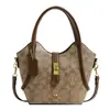 Bolsa de Balde Estampada Colorida Contrastante Moda Transfronteiriça Feminina Bolsa de Mão Retro Europeia e Americana High-End Bolsa de Ombro Transversal Clássica Presbiópica