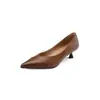 Zapatos de Trabajo Negros Piel Suave Sin Cordones Zapatos para Viajar Retro Francés Punta Aguda Tacones Bajos Poco Profundos Estilo Nuevo Otoño para Viajar
