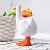Novo produto transfronteiriço Pato Você decoração de pato criativa com dedo do meio, estátua divertida, ornamento de artesanato em resina para jardim