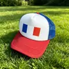 Copa do Mundo de 2026 Chapéu de Aba Curva com Bandeira da França para Fãs Nova Cor Color Block Chapéu de Sol Baseball Chapéu de Sol