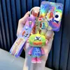 Llavero de oso electrochapado UV, muñeco de goma suave de dibujos animados, colgante para bolso, figura para máquina de garras de peluches, pequeño regalo