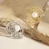 Anillo Abierto Redondo Hueco Irregular Transfronterizo Europeo y Americano Anillo para Dedo Índice de Lujo Ligero Gama Alta Diseño de Joyería de Nicho