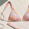 2026 Novo Maiô Duas Peças Europeu e Americano com Cadarço para Mulheres, Sensação de Alto Padrão, Biquíni Sexy Estampado Aliexpress