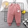 Pantalones de Invierno Gruesos de Algodón con Forro Polar para Bebé Niña, Estilo Nuevo y Trendy, Pantalón de Invierno Acolchado de Una Pieza para Niñas, Venta al Mayoreo Disponible