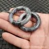 Anillo de jade azul y blanco natural para hombres y mujeres, anillo de jade estilo antiguo, pieza de mano decorativa, venta al por mayor directa del fabricante