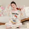 Pijama infantil de manga larga para primavera, otoño y verano, hecho de algodón peinado, conjunto lindo con cárdigan, ropa de casa para niños mayores