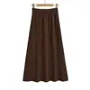 Estilo Perezoso Cintura Elástica Doble Cara Cepillado Sexy Falda Larga Otoño Nueva Moda Versátil Falda Recta Falda Línea A