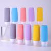 Set de Viaje Botella Dispensadora de Silicona para Viaje Portátil con Tapa Flip-Top 90ml Botella Dispensadora de Champú Botella Pequeña Botella de Almacenamiento