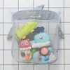 Bolsa de rede para guardar brinquedos de banho infantil, à prova d'água e com drenagem, bolsa de pendurar para banheiro de bebê com desenho de pato fofo e ventosa