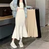 Saia Midi de Inverno Feminina Elegante de Alto Padrão, Estilo Nicho, Cauda de Peixe, Cintura Alta, Emagrecedora, que Molda o Quadril