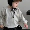 Sudadera con capucha linda de osito para bebé, primavera y otoño, suéter casual para niños y niñas, estilo coreano, pantalón de chándal con lunares